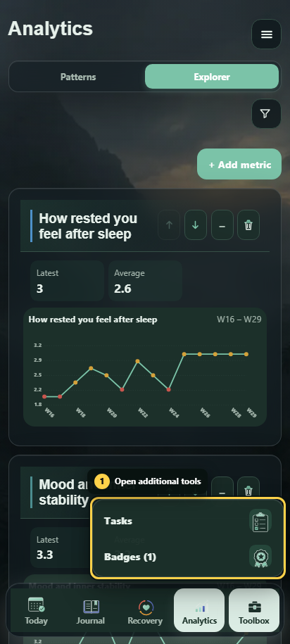Annotated Steady Toolbox menu