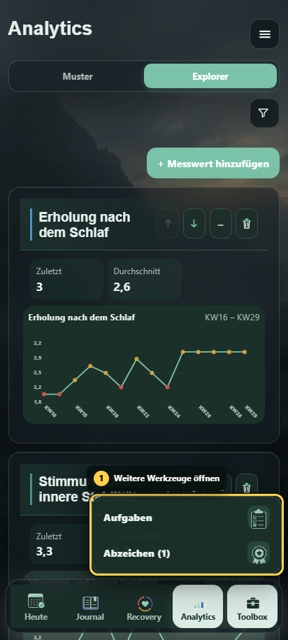 Annotiertes Steady-Toolbox-Menü